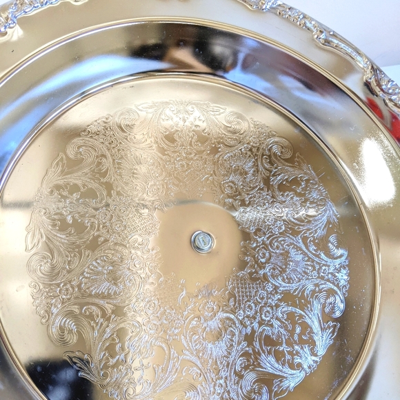 Vintage Silver Plated and Glass Lazy Susan - Picture 8 of 12